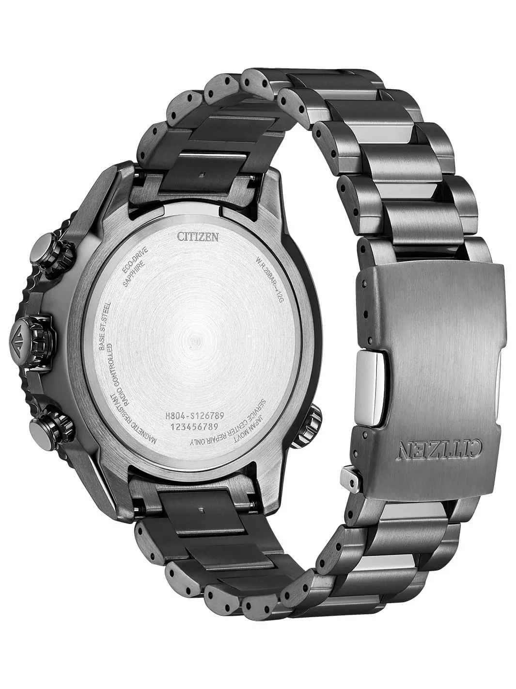 Eco Drive Pro Master Citizen watch case back