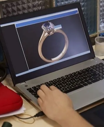 Custom jewelry design on computer